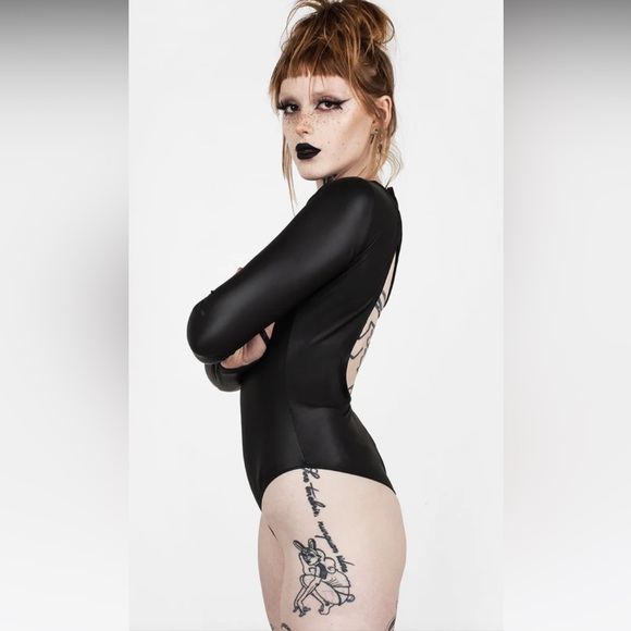 Disturbia Black Long Sleeve Bodysuit - Picture 3 of 10